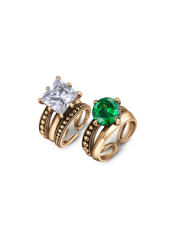 Сеты колец Fiore di Firenze Сет из двух колец SEGRETI DELL'OCEANO из латуни с фианитами