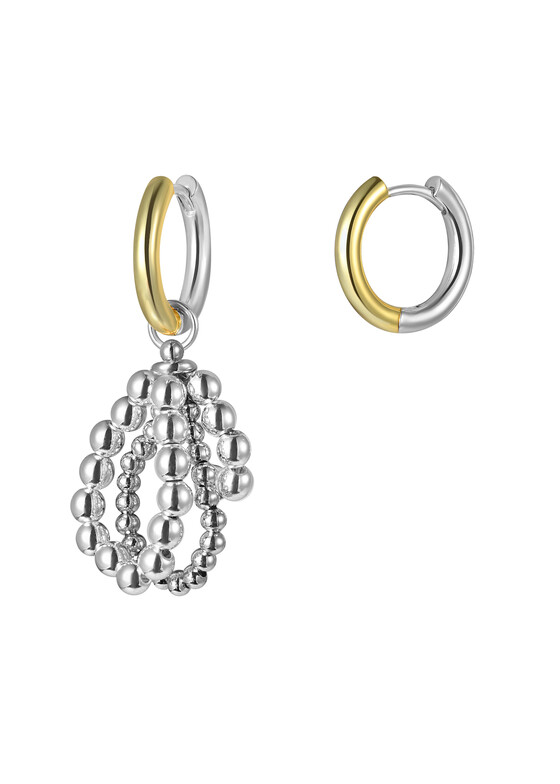 Асимметричные серьги Leo Lee Биколорные асимметричные серьги Silver Structure