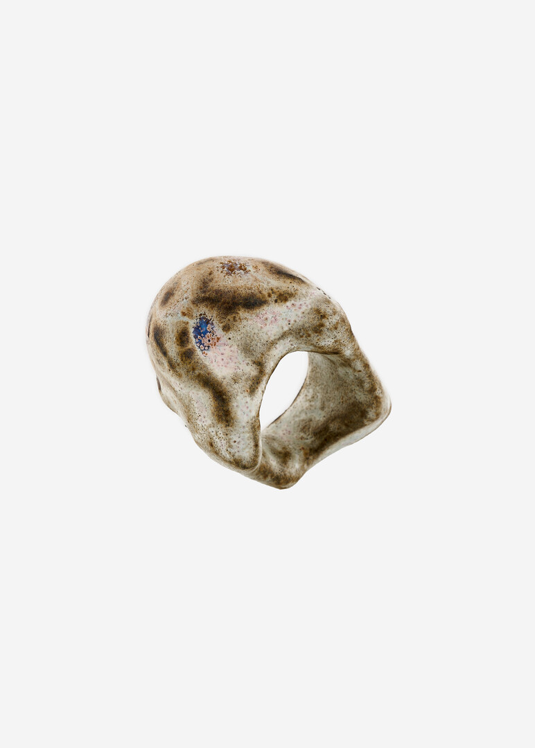 beige ceramic ring