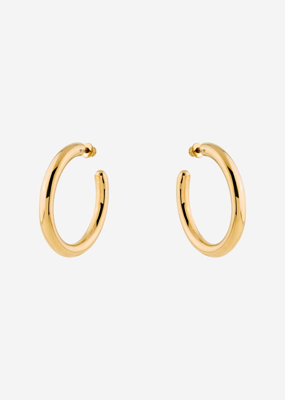 Серьги-кольца LUTA Jewelry Позолоченные серьги-кольца из серебра