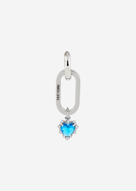 Моносерьги TATI YORK Серебристая моносерьга с фианитом Vivi Ear Blue
