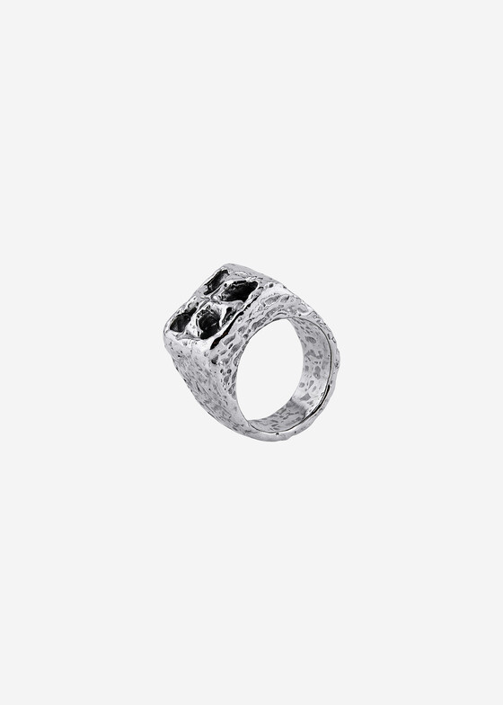 Печатки Sevenworlds Серебристое кольцо Tamplier из кобальта