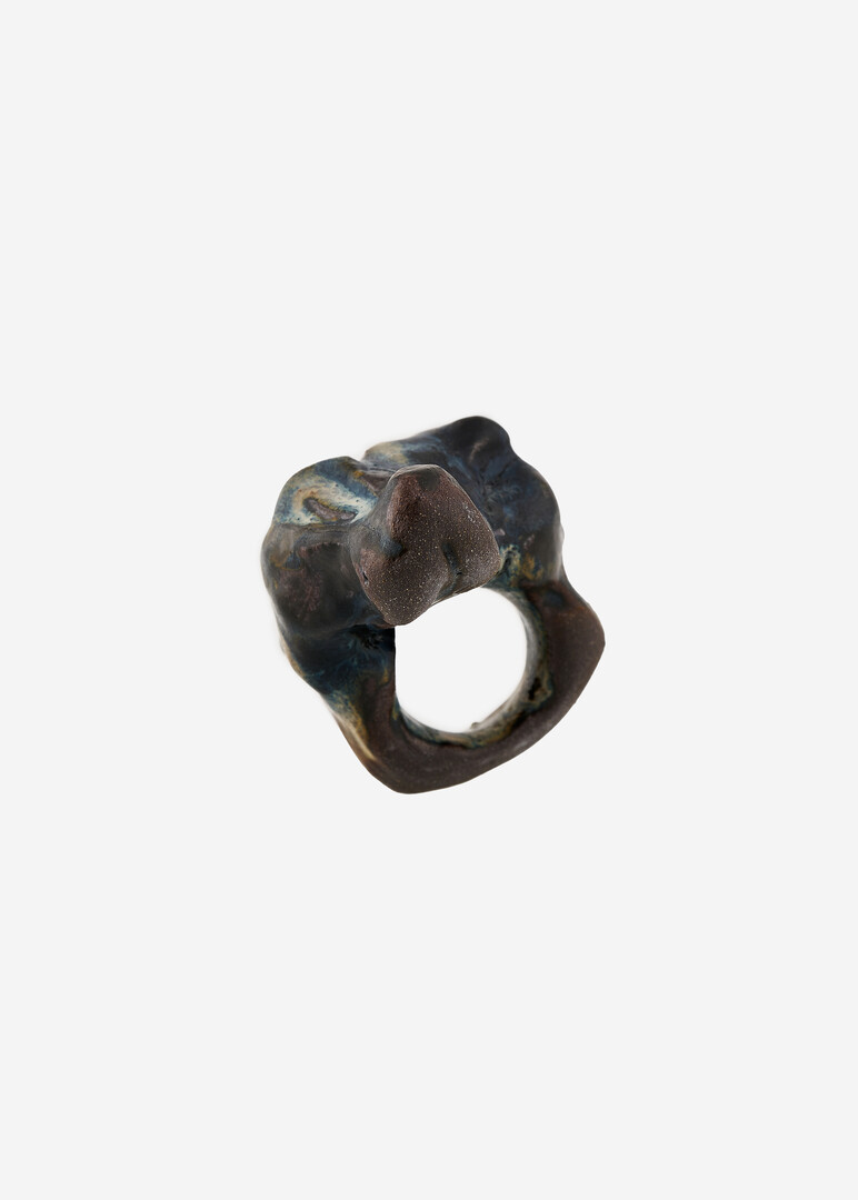 blue ceramic ring