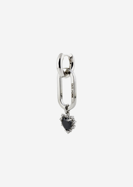 Моносерьги TATI YORK Серебристая моносерьга с фианитом Vivi Ear Black