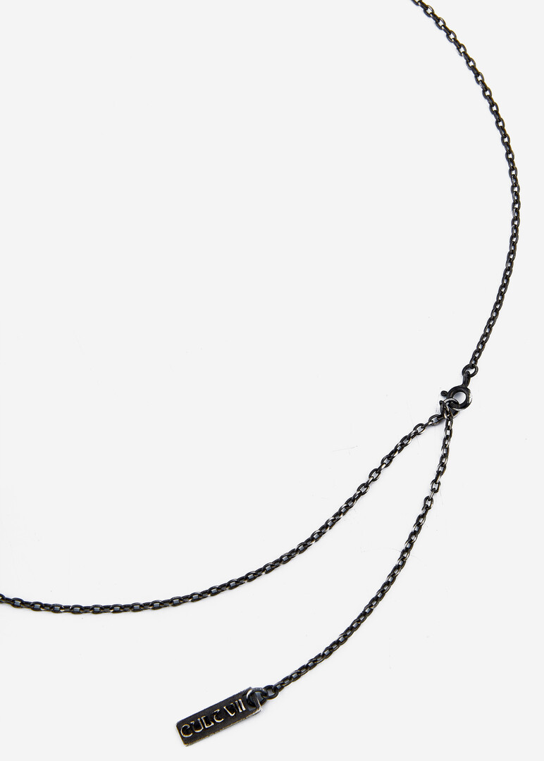 silver necklace with pendant MYOSOTIS BLACK