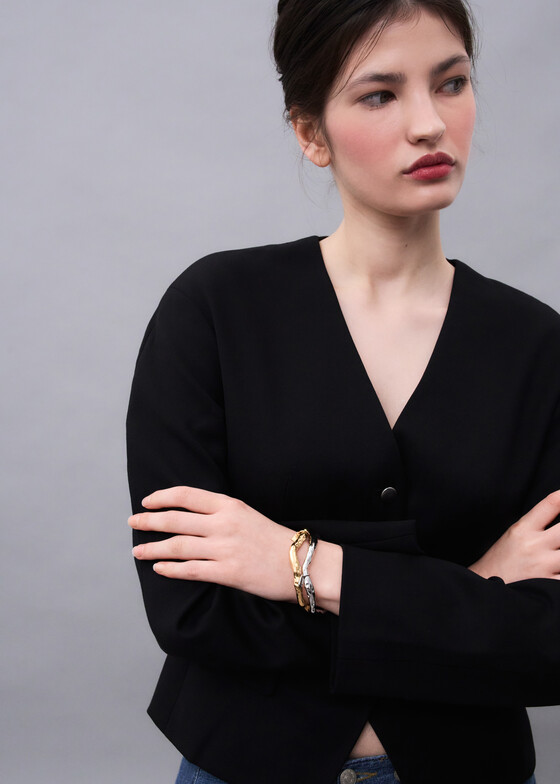 Жесткие браслеты MANKAYA safina concept Позолоченный жесткий браслет с подвеской Aesthetics