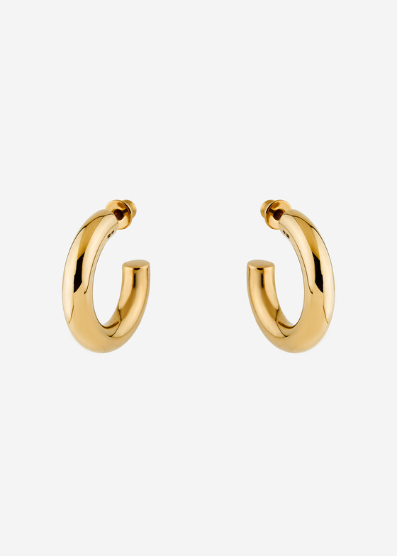 Серьги-кольца LUTA Jewelry Позолоченные малые серьги-кольца из серебра