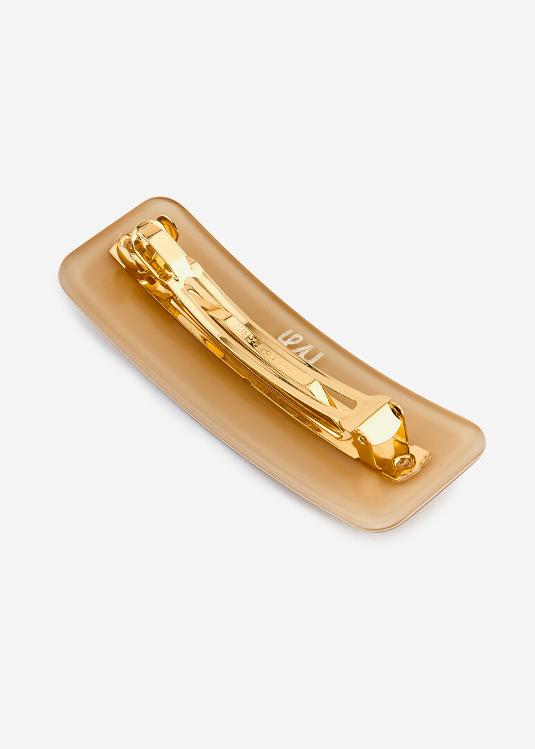 rectangular flat white hair clip