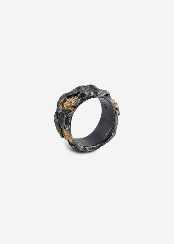 Широкие кольца Kintsugi Jewelry Кольцо из серебра с позолотой