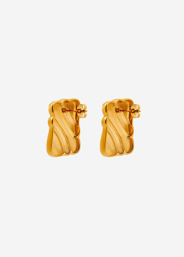 gold-plated trinity spark stud earrings