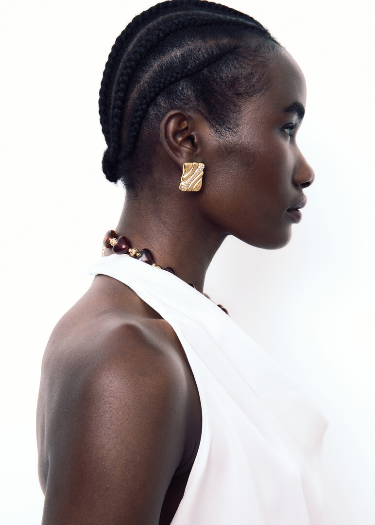gold-plated trinity spark stud earrings