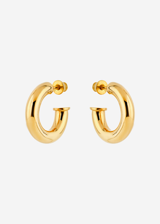 Серьги-кольца WANNA?BE! Позолоченные малые серьги-кольца из серебра