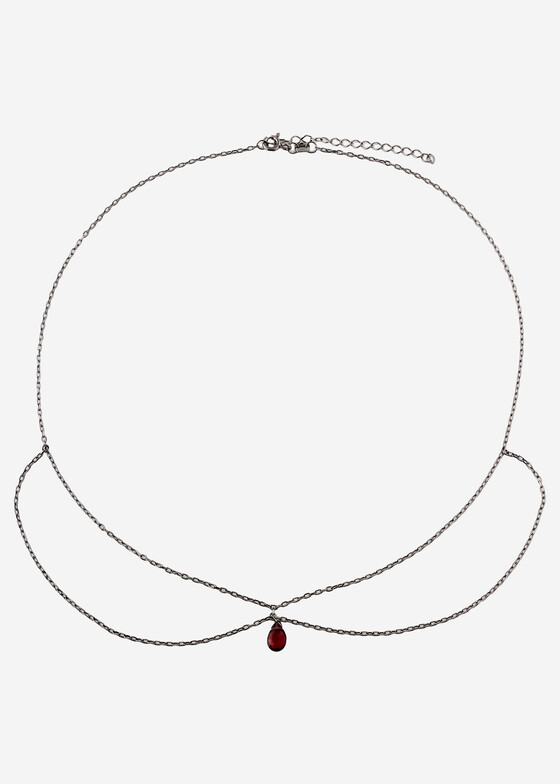 Колье с подвесами Wisteria Gems Колье из серебра с гранатом