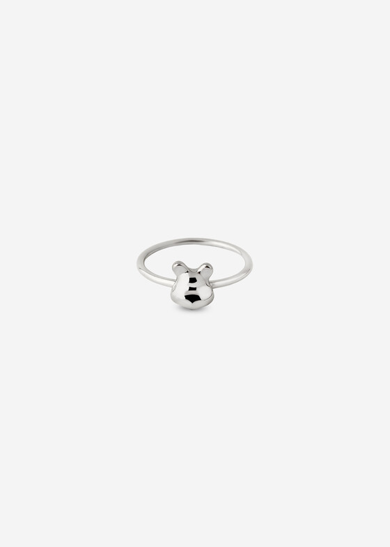 Тонкие кольца УРА jewelry Кольцо из серебра с эмалью коллекция «Животные» — медвежонок