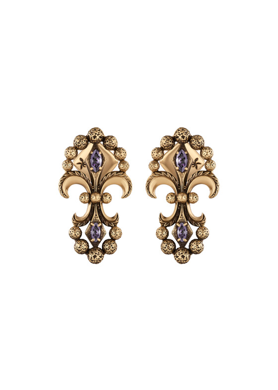 Серьги средней длины Fiore di Firenze Серьги IRIS ARALDICO NOVA из латуни с фианитами