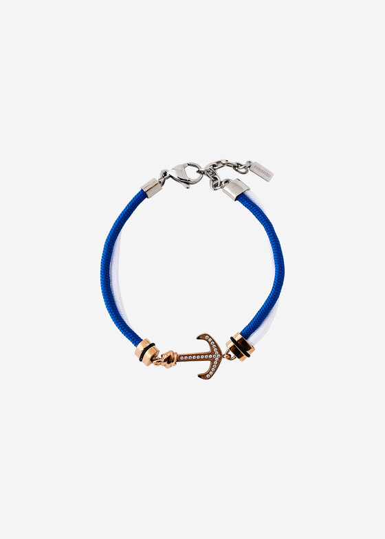 Тонкие браслеты BIKKEMBERGS JEWELLERY Браслет двухцветный с якорем из кристаллов