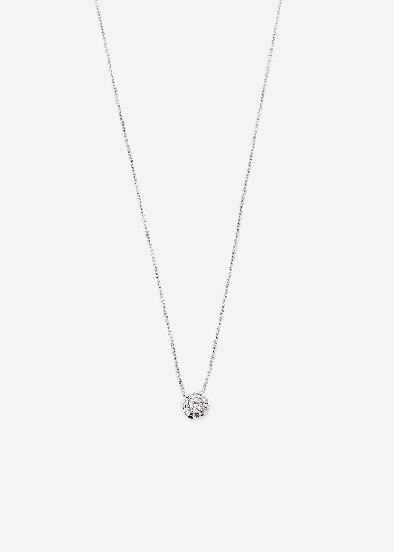 white gold pendant with a fiаниt collar