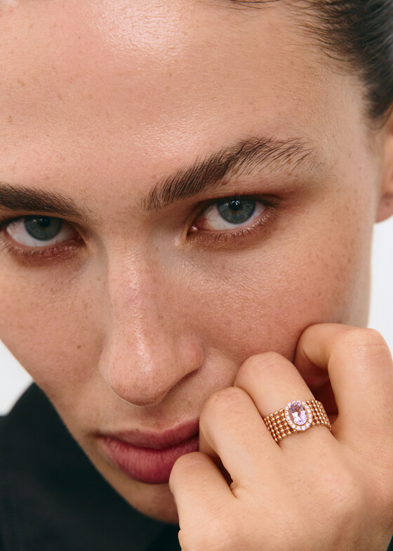 Кольца с крупной вставкой Herald Percy Diamonds Кольцо из золота с хризолитом и фианитами