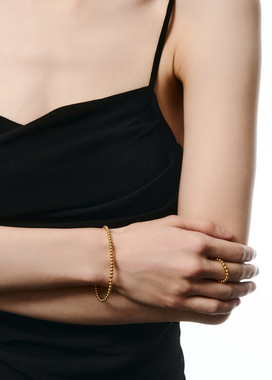 Жесткие браслеты Dzhanelli Jewellery Позолоченный браслет «SPHERE» из серебра