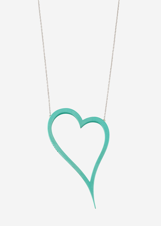 Акцентные колье Dzhanelli Jewellery Колье из серебра «Голубое сердце»