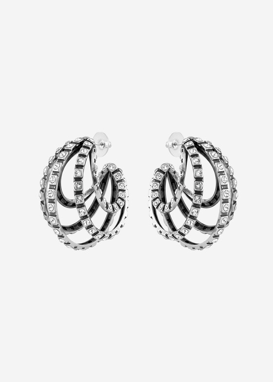 Акцентные серьги Isabel Marant Серебристые серьги-кольца с кристаллами MONA