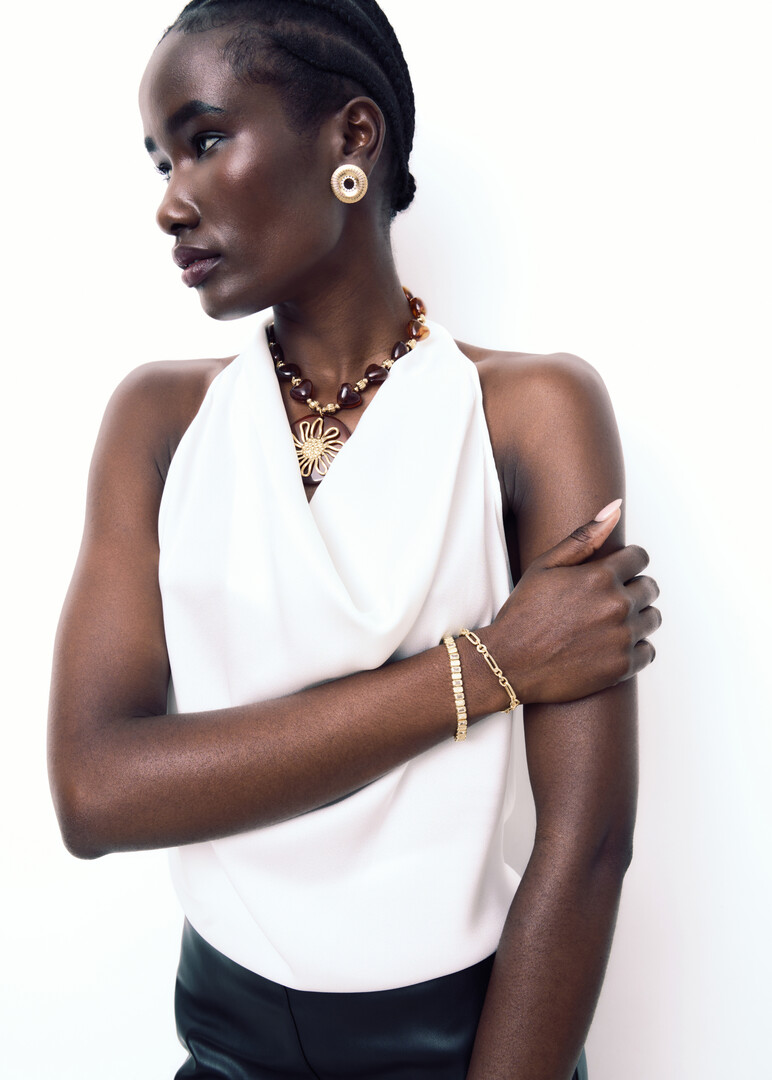 celeste spark paperclip chain bracelet