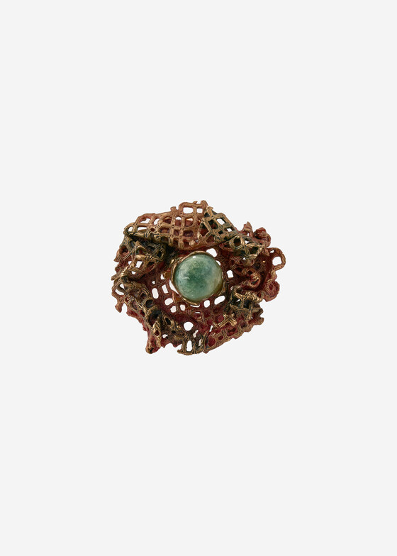 Акцентные кольца OLESYA KOMINEK Jewelry Кольцо из бронзы с аквамарином из коллекции «Вековая пыль. Византийская история»