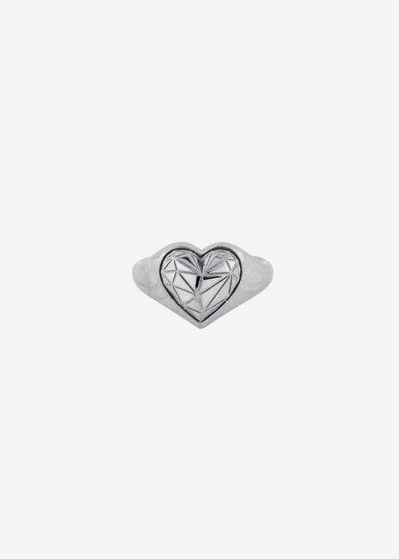 Широкие кольца Maximilian Silver Label Кольцо из серебра «Червовый валет» с платиной