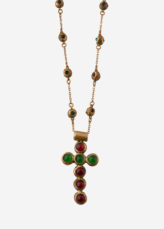 Колье с подвесами OLESYA KOMINEK Jewelry Колье из бронзы со стеклом из коллекции «Вековая пыль. Византийская история»