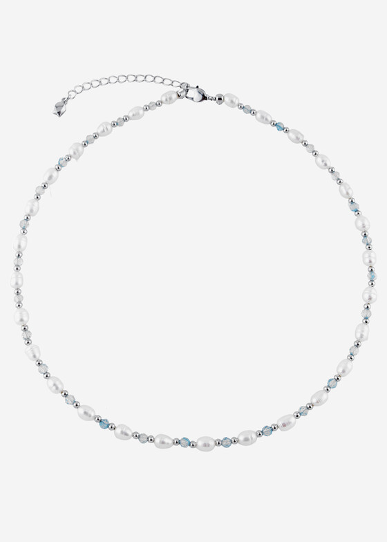 Колье Wisteria Gems Чокер из культивированного жемчуга и голубого топаза