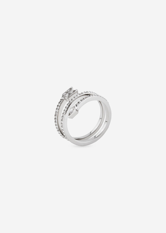 Широкие кольца Swarovski Серебристое кольцо с кубическим цирконием Idyllia