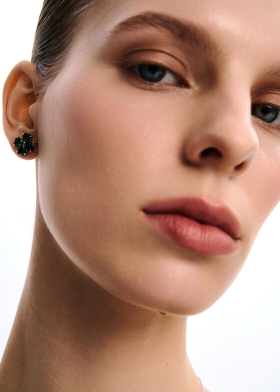 Серьги Swarovski Золотистые серьги с кубическим цирконием Idyllia