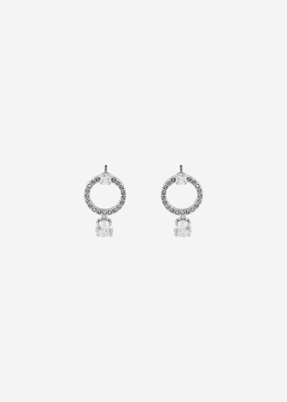 Серьги Swarovski Серебристые серьги с кубическим цирконием Constella