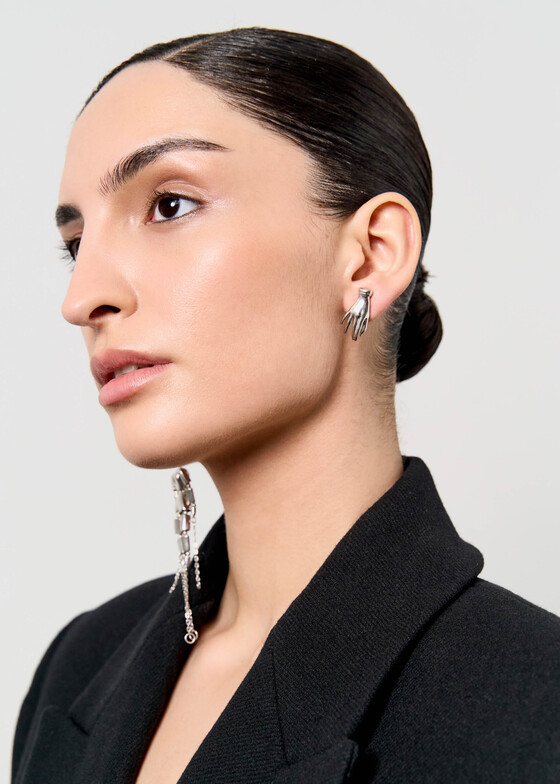 Асимметричные серьги Dzhanelli Jewellery Асимметричные серьги из серебра «‎КУКЛОВОД И МАРИОНЕТКА»