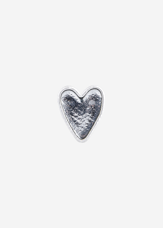 Кольца с крупной вставкой POISONED HEARTS Кольцо серебристое стеклянное сердце