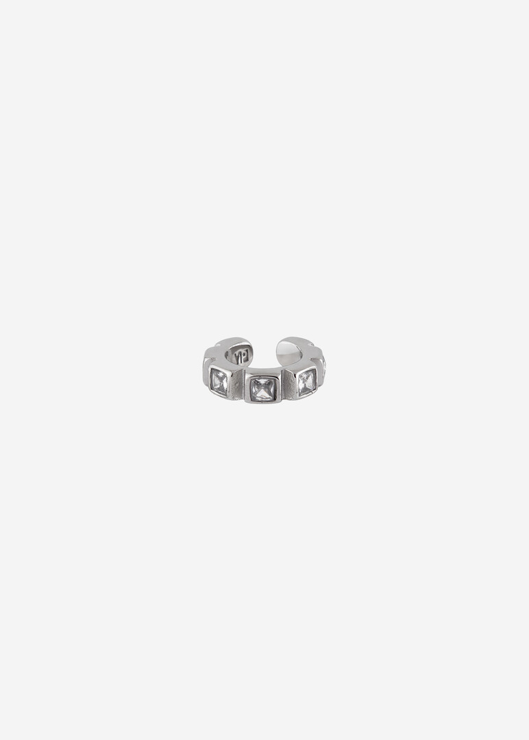 silver-tone white crystal cuff