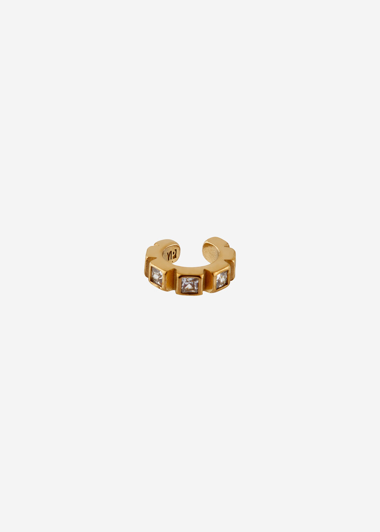 gold-tone white crystal cuff