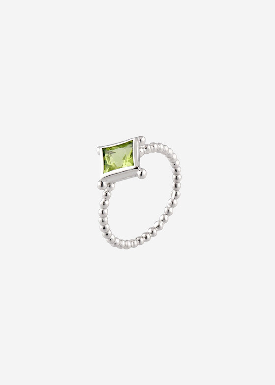 Кольца с крупной вставкой Wisteria Gems Кольцо из серебра с хризолитом