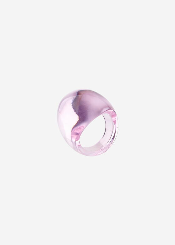 Акцентные кольца Lalique Розовое кольцо-кабошон из кристалла
