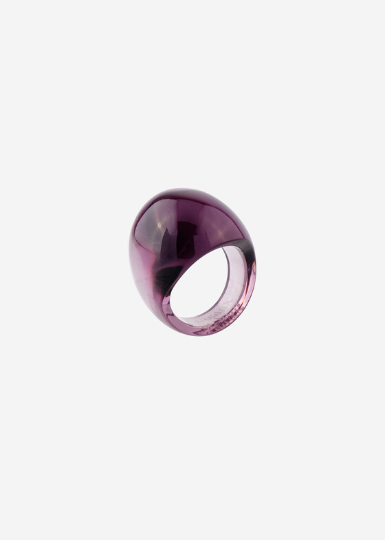 Акцентные кольца Lalique Фиолетовое кольцо-кабошон из кристалла