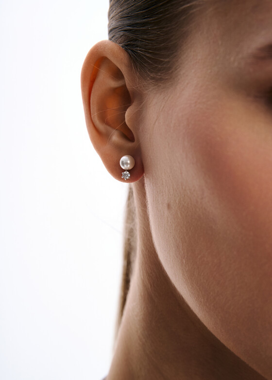 Серьги Swarovski Серебристые серьги с кубическим цирконием Matrix