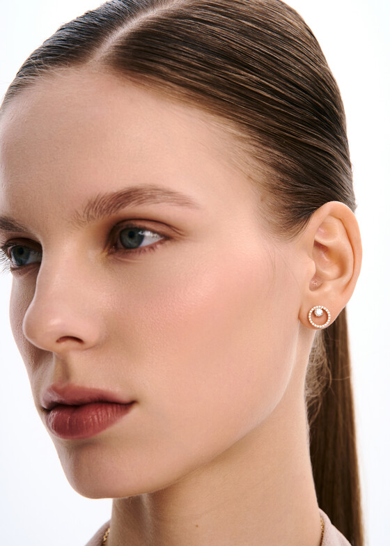 Серьги Swarovski Позолоченные серьги с кубическим цирконием Constella