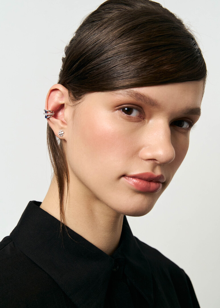 Diamond earrings.