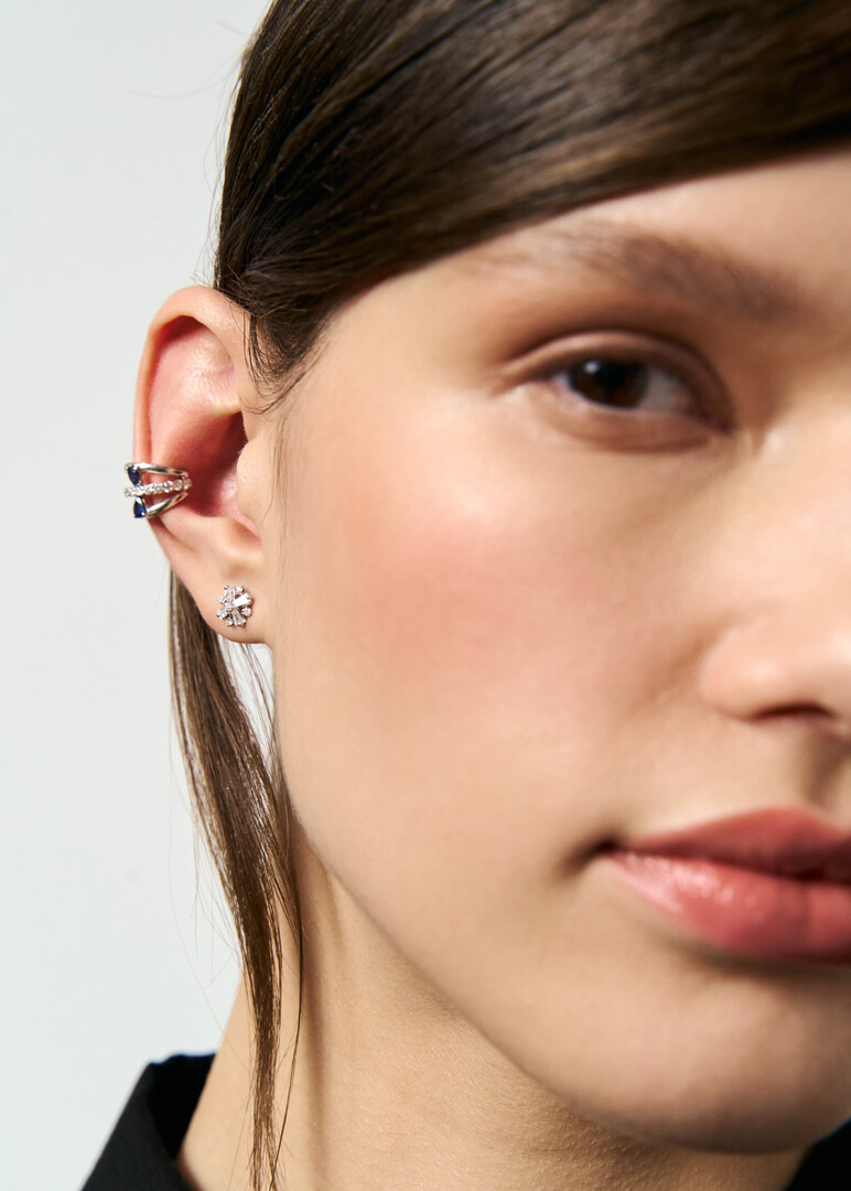 Diamond earrings.