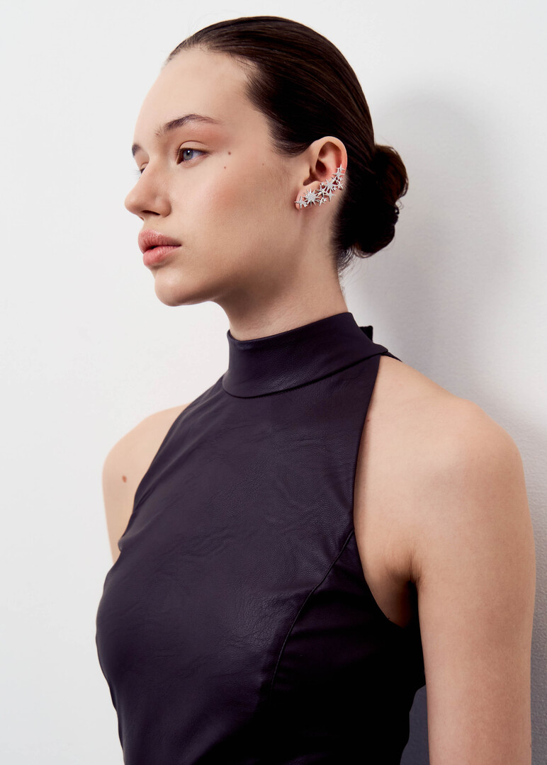 Asymmetric earrings with stars