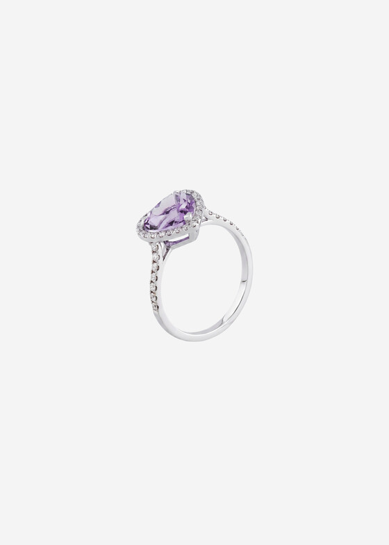 Кольца с крупной вставкой GENUINE MIRACLE jewelry Кольцо из золота с аметистом и бриллиантами