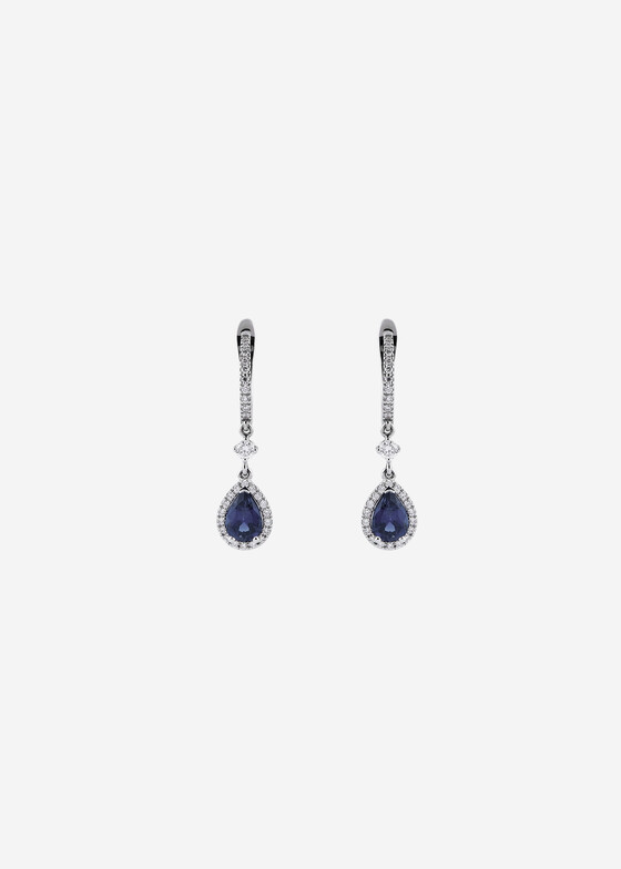 Серьги средней длины GENUINE MIRACLE jewelry Серьги из золота с бриллиантами и сапфирами