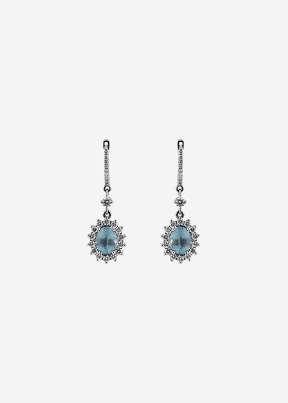 Серьги средней длины GENUINE MIRACLE jewelry Серьги из золота с бриллиантами и апатитами