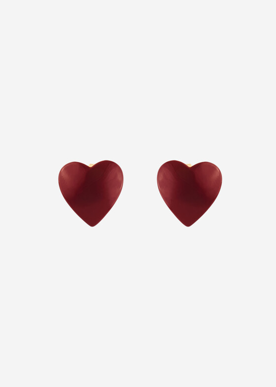 Серьги AQUAGIRL Серьги-пусеты «бордовые сердца»