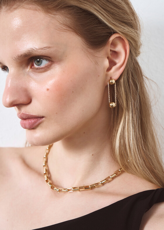 Серьги средней длины LUTA Jewelry Позолоченные серьги из серебра с подвесками